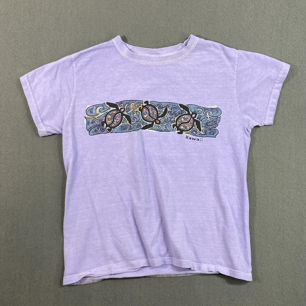Vintage Crazy Shirts Womens M Honu Turtle T-Shirt Purple Lavender Dyed Graphic